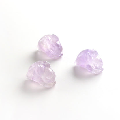 Pure Natural Lavender Amethyst Rabbit Carving Non-dyeing