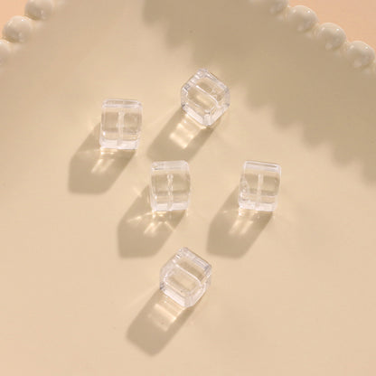Natural White Crystal Sugar Cube Cut Loose Beads