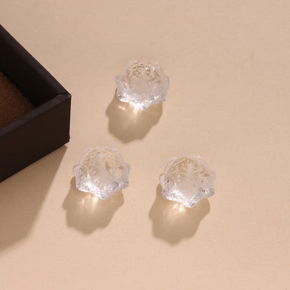 Natural White Crystal Lotus Loose Beads
