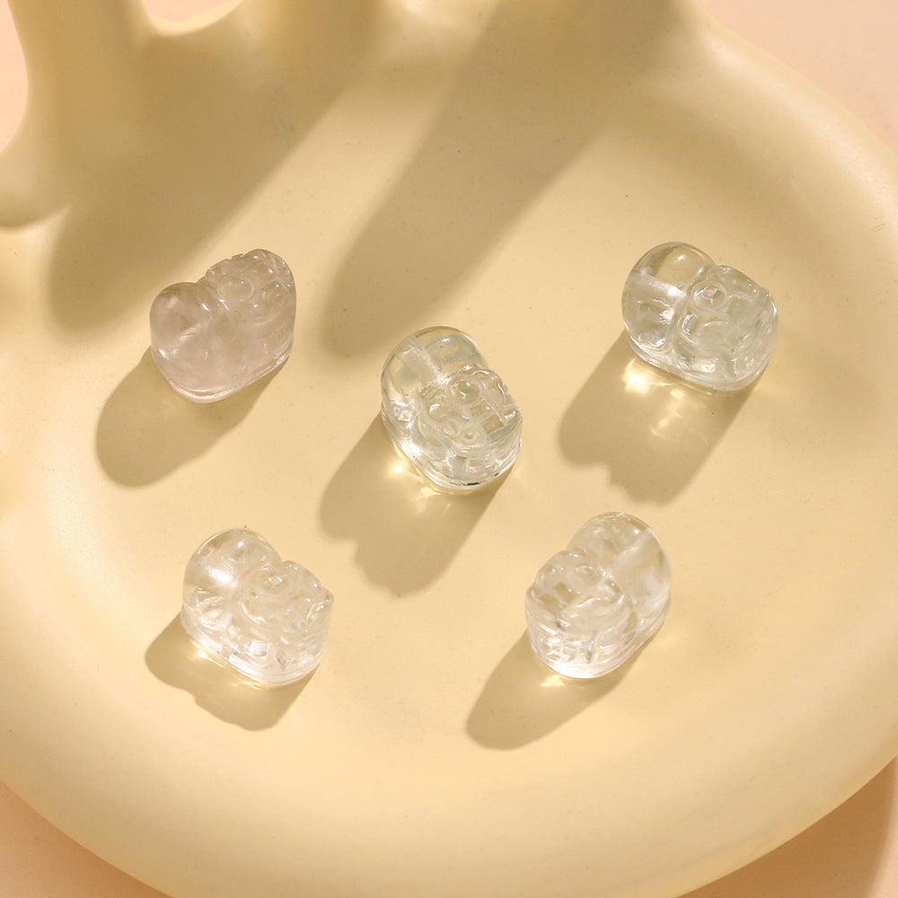 Natural Green Crystal Pixiu Loose Beads