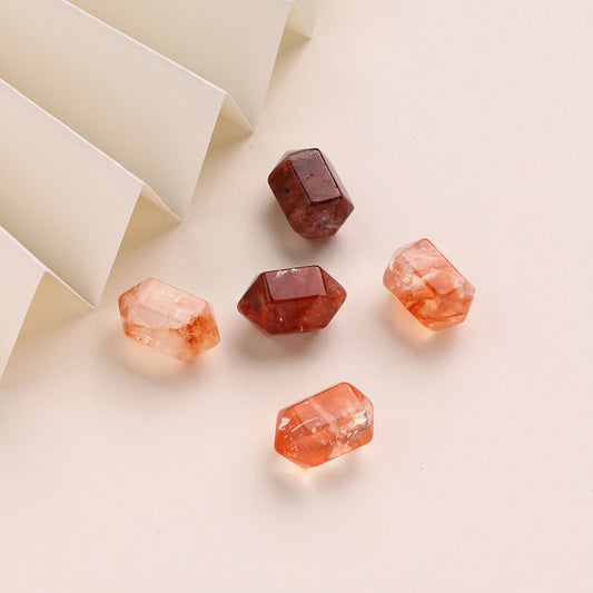 Natural Red Glue Flower Double Pointed Bucket Beads No Optimization Glue Flower Crystal