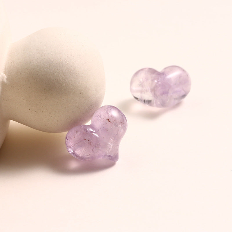 Natural Lavender Amethyst Love Peach Shape Non-dyeing