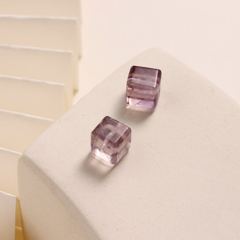 Natural Amethyst Sugar Cube No Dyeing DIY Bracelet Necklace Material