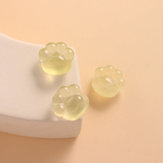 Lemon Citrine Bear Paw Loose Beads