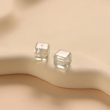 Natural Green Crystal Sugar Cube Loose Beads No Dyeing