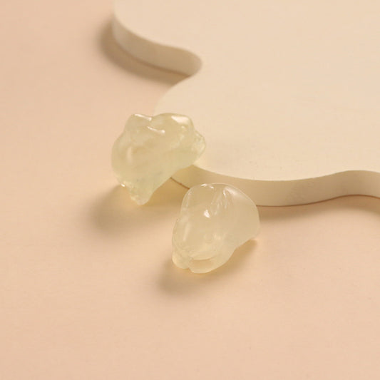 Natural Lemon Citrine Rabbit Carving, No Dyeing