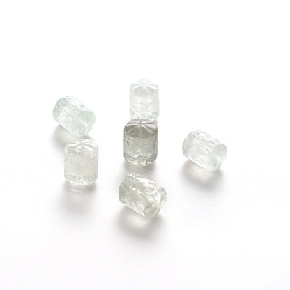 Natural Green Crystal Paper Pattern Bucket Beads