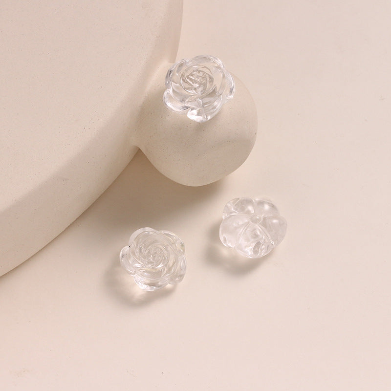 Pure Natural White Crystal Rose Shape No Dyeing