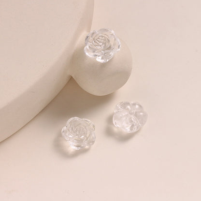 Pure Natural White Crystal Rose Shape No Dyeing