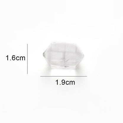 Natural White Crystal Double Pointed Hexagonal Loose Beads
