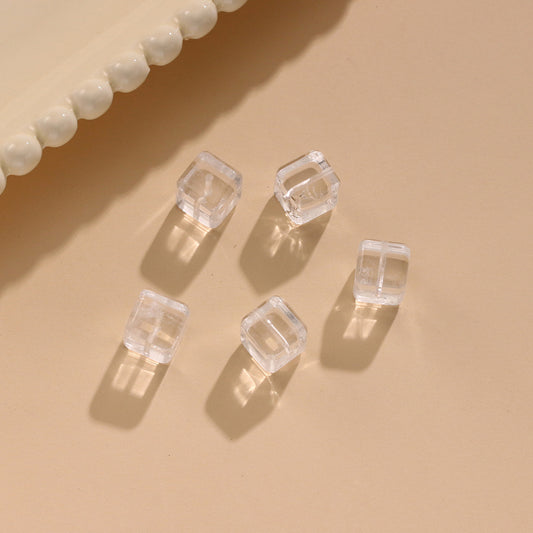 Natural White Crystal Sugar Cube Cut Loose Beads