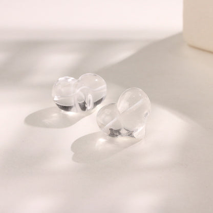 Pure Natural White Crystal Love Peach Shape Without Dyeing