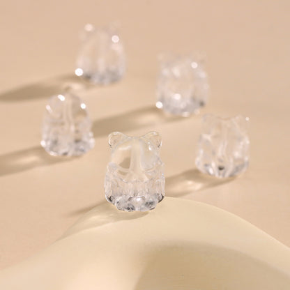 Pure Natural White Crystal Fengjiu Cute Fox String Decoration High Transparency