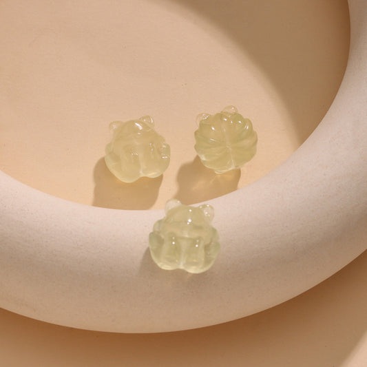 Natural Lemon Citrine Nine-tailed Fox Engraving DIY Bracelet Beads