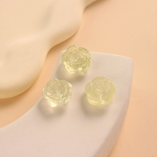 Lemon Citrine Rose Carving No Dyeing