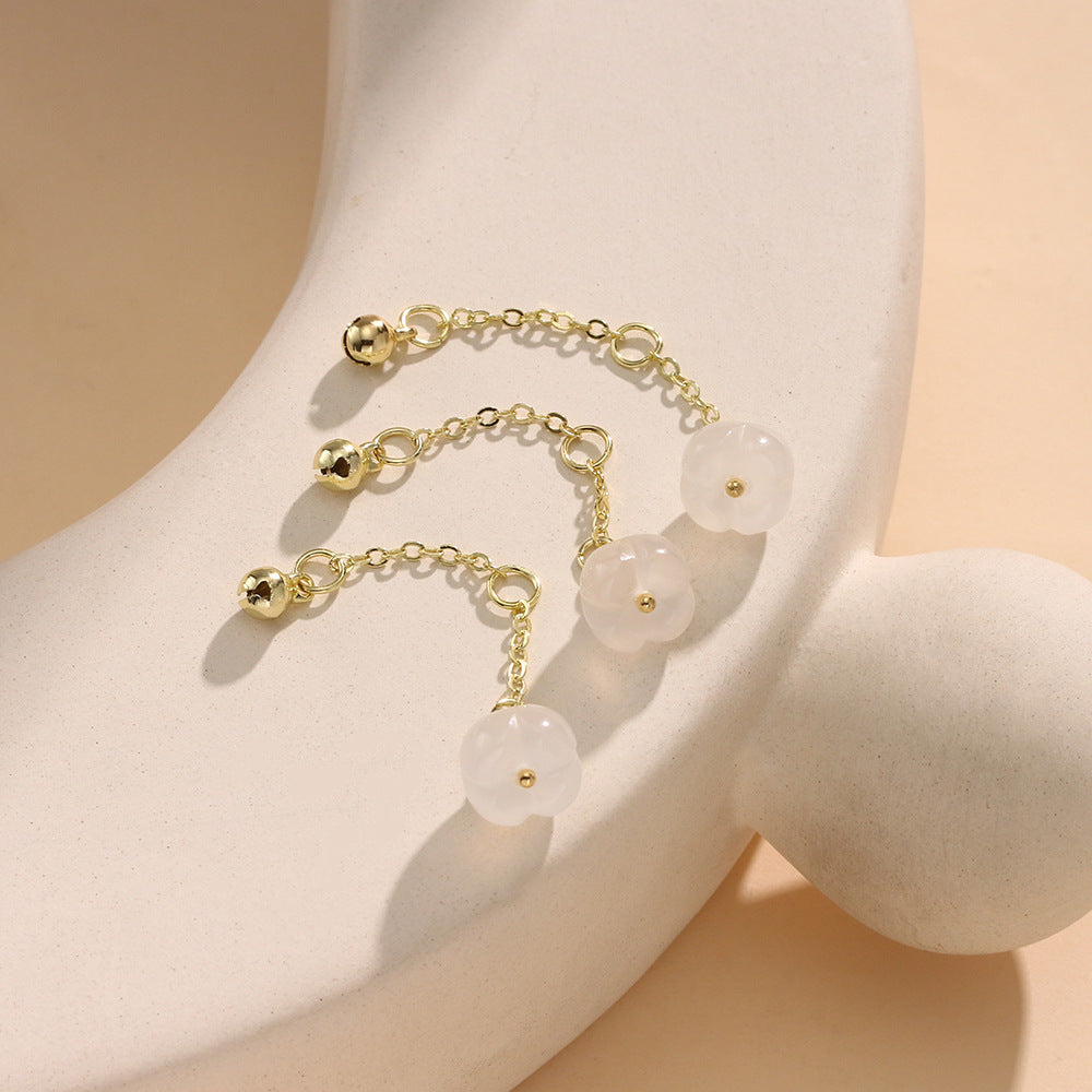 Natural Lychee Frozen Chalcedony Osmanthus Engraved Bell