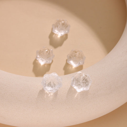 Natural White Crystal Lotus Loose Beads