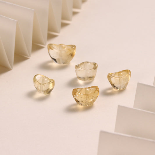 Pure Natural Citrine Ingot Engraving Parts