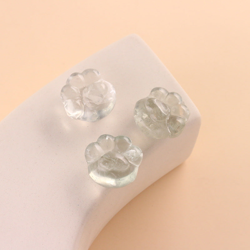 Pure Natural Green Crystal Bear Paw Pendant