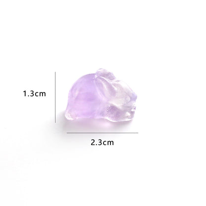 Pure Natural Lavender Amethyst Rabbit Carving Non-dyeing