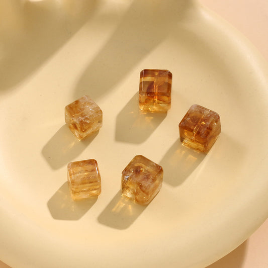 Natural Huangta Crystal Sugar Cube Cutting Loose Beads