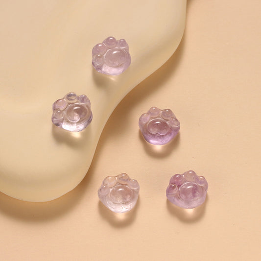 Natural Lavender Amethyst Cat Claw Carving Parts