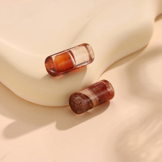 Natural Crystal Cylinder Perforated Loose Beads