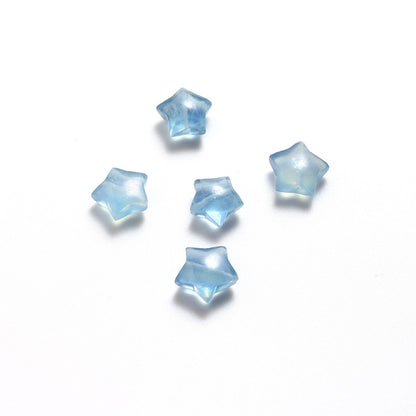 Natural Aquamarine Five-pointed Star Loose Beads