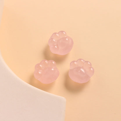 Pure Natural Powder Crystal Bear Paw Beaded Non-dyeing