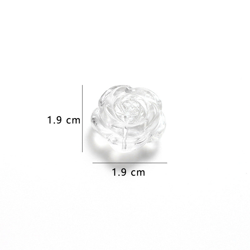 Pure Natural White Crystal Rose Shape No Dyeing
