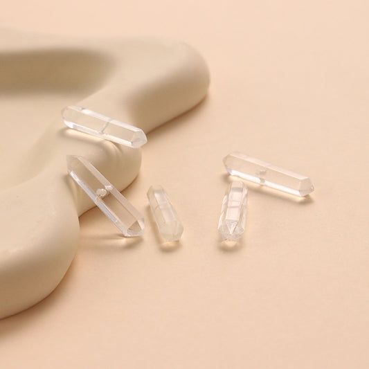 Double Pointed White Crystal Loose Beads Energy Stone Purification