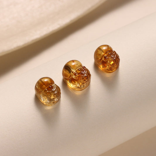 Natural Huangta Crystal Pixiu Lucky Transshipment Jewelry Beads
