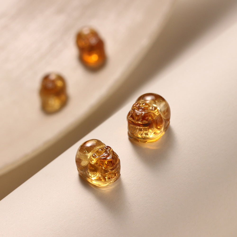 Natural Huangta Crystal Pixiu Lucky Transshipment Jewelry Beads