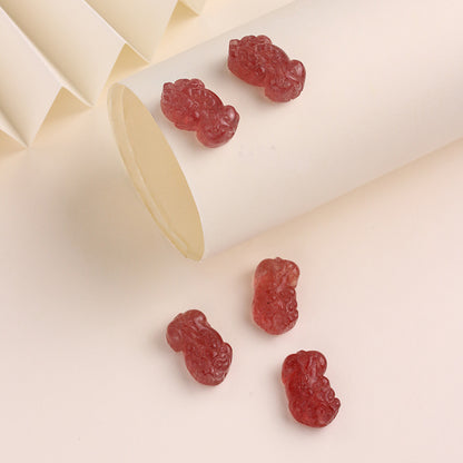 Pure Natural Strawberry Crystal Pixiu Rough Stone DIY Handmade Braided Rope Material