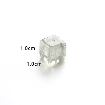 Natural Green Crystal Sugar Cube Loose Beads No Dyeing