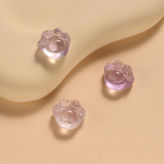 Natural Lavender Amethyst Cat Claw Carving Parts