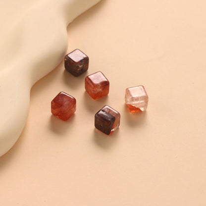 Natural Red Gum Flower Crystal Sugar Cube Loose Beads No Dyeing