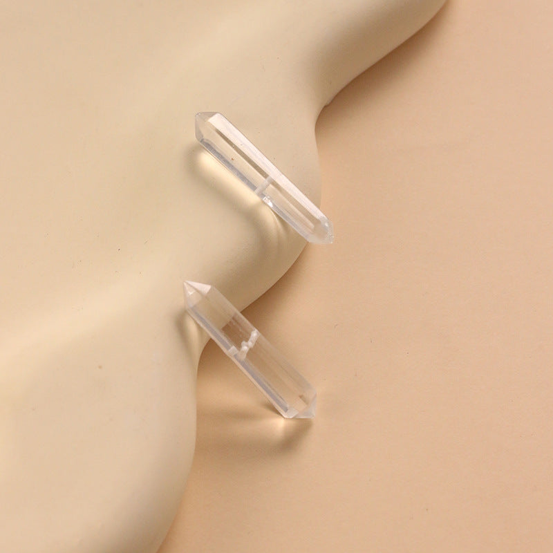 Double Pointed White Crystal Loose Beads Energy Stone Purification