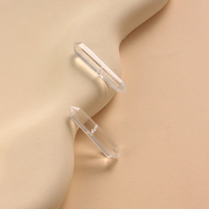 Double Pointed White Crystal Loose Beads Energy Stone Purification