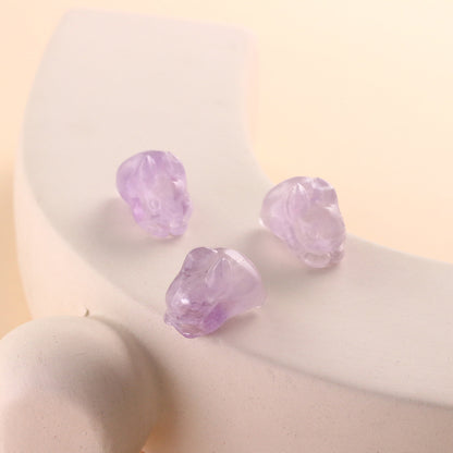Pure Natural Lavender Amethyst Rabbit Carving Non-dyeing