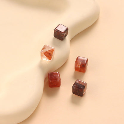Natural Red Gum Flower Crystal Sugar Cube Loose Beads No Dyeing
