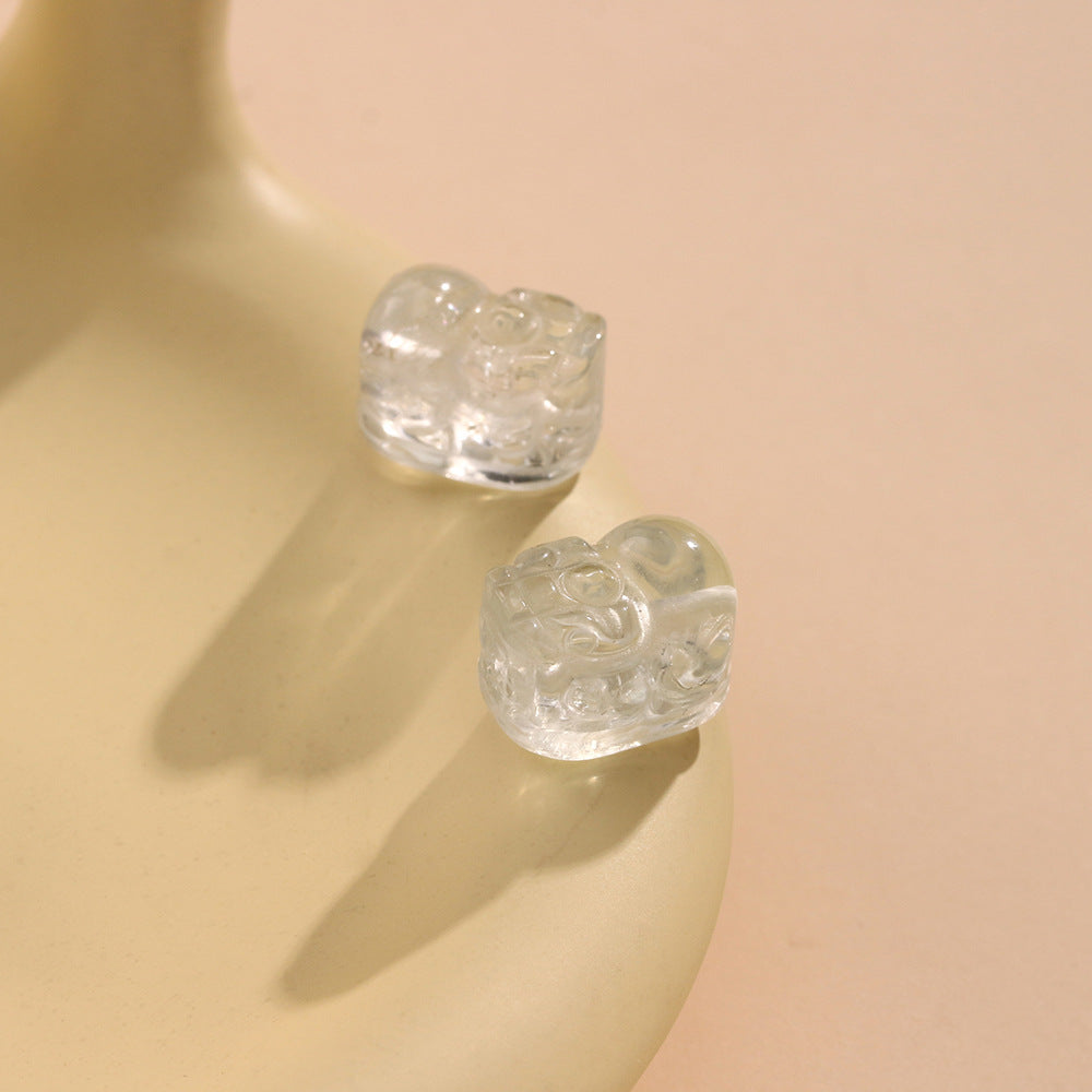 Natural Green Crystal Pixiu Loose Beads