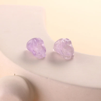Pure Natural Lavender Amethyst Rabbit Carving Non-dyeing