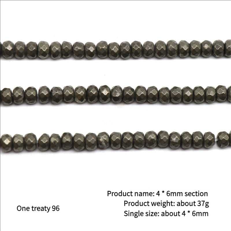 DIY Handmade Jewelry Accessories Material Pyrite Cut Flat Beads