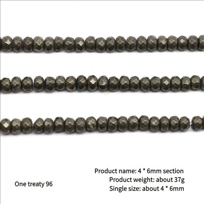 DIY Handmade Jewelry Accessories Material Pyrite Cut Flat Beads