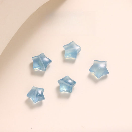 Natural Aquamarine Five-pointed Star Loose Beads