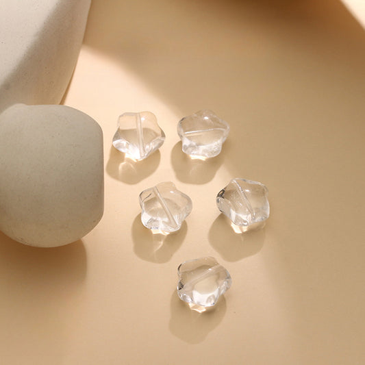 Pure Natural White Crystal Star Bracelet Beads