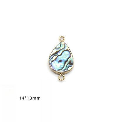 Color Shell Abalone Shell Pendant Love Square Gilt Edge Binaural Buckle