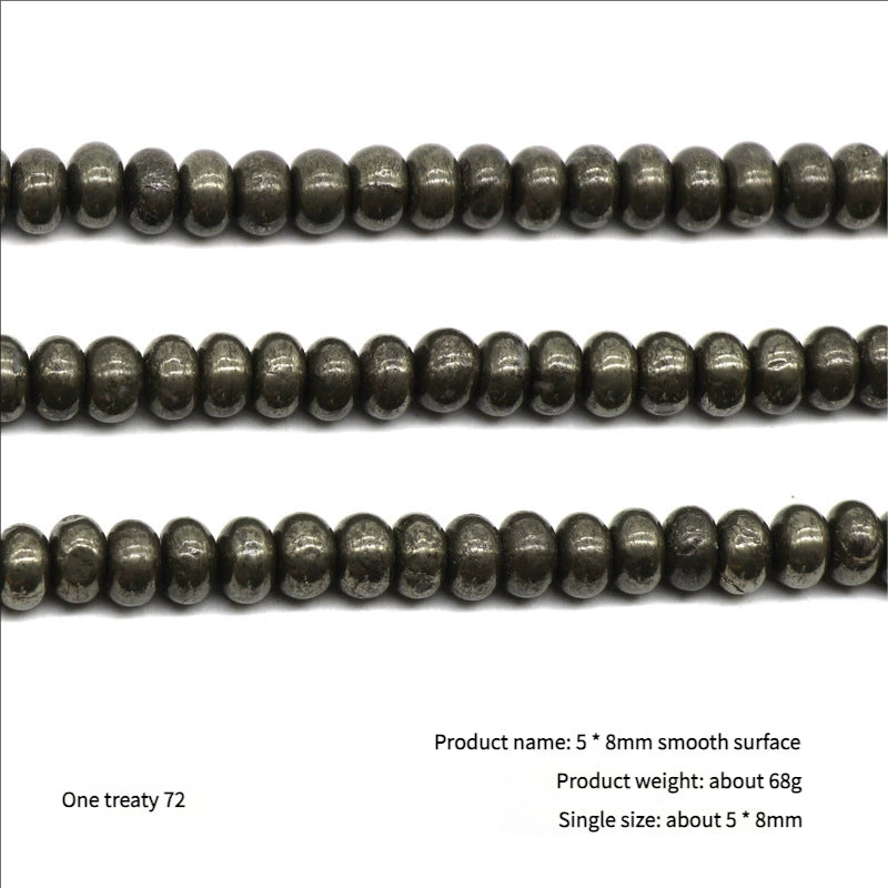 DIY Handmade Jewelry Accessories Material Pyrite Cut Flat Beads